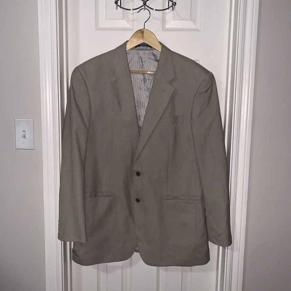 Croft & Barrow Tan Business Casual 2 Button Sport Coat Mens Blazer 40 Reg